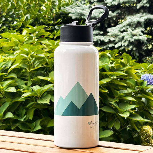 Borraccia in acciaio inossidabile con coperchio e cannuccia