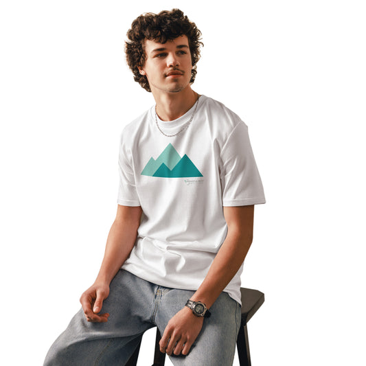 T-shirt in cotone organico unisex con montagna